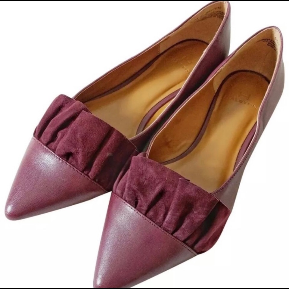 Halston Hazel Burgundy/Bordeaux Pointy Toe Flats Size 8